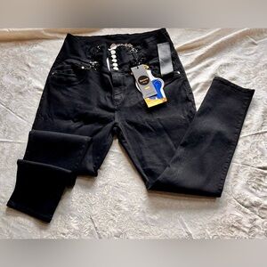 BNV Benava Premium SZ 20 Black High Waist Butt Lift Colombian Skinny Bling Jean
